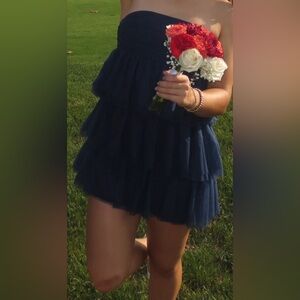 Beginning Boutique Navy Ruffle Dress